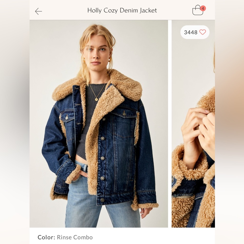 Free People Holly Cozy Denim Jacket